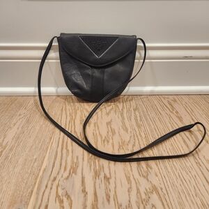 Vintage Genuine Leather Crossbody Bag Black
